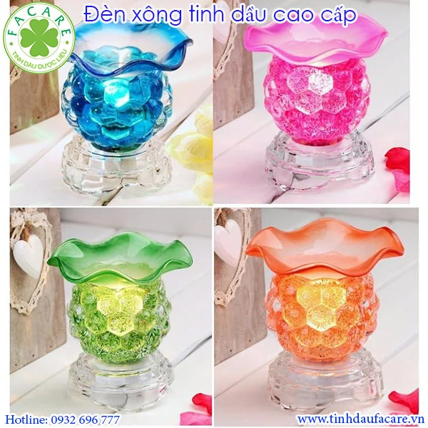 Đèn xông tinh dầu thủy tinh bằng điện, dùng để khuếch tán tinh dầu, vật trang trí nơi quán cà phê, nhà ở, văn phòng.